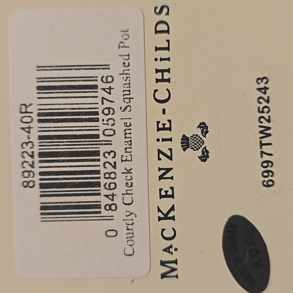 MACKENZIE + CHILDS Courtly Check Squashed Pot, Retail Price $99.95 USD - Picture 4 of 13